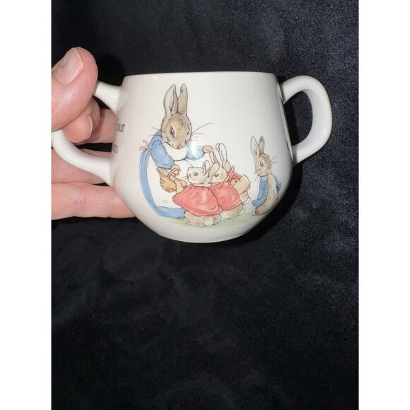 Wedgwood England Beatrix Potter Peter Rabbit Plates Cups Set Lot of 5 Easter - Picture 14 of 16